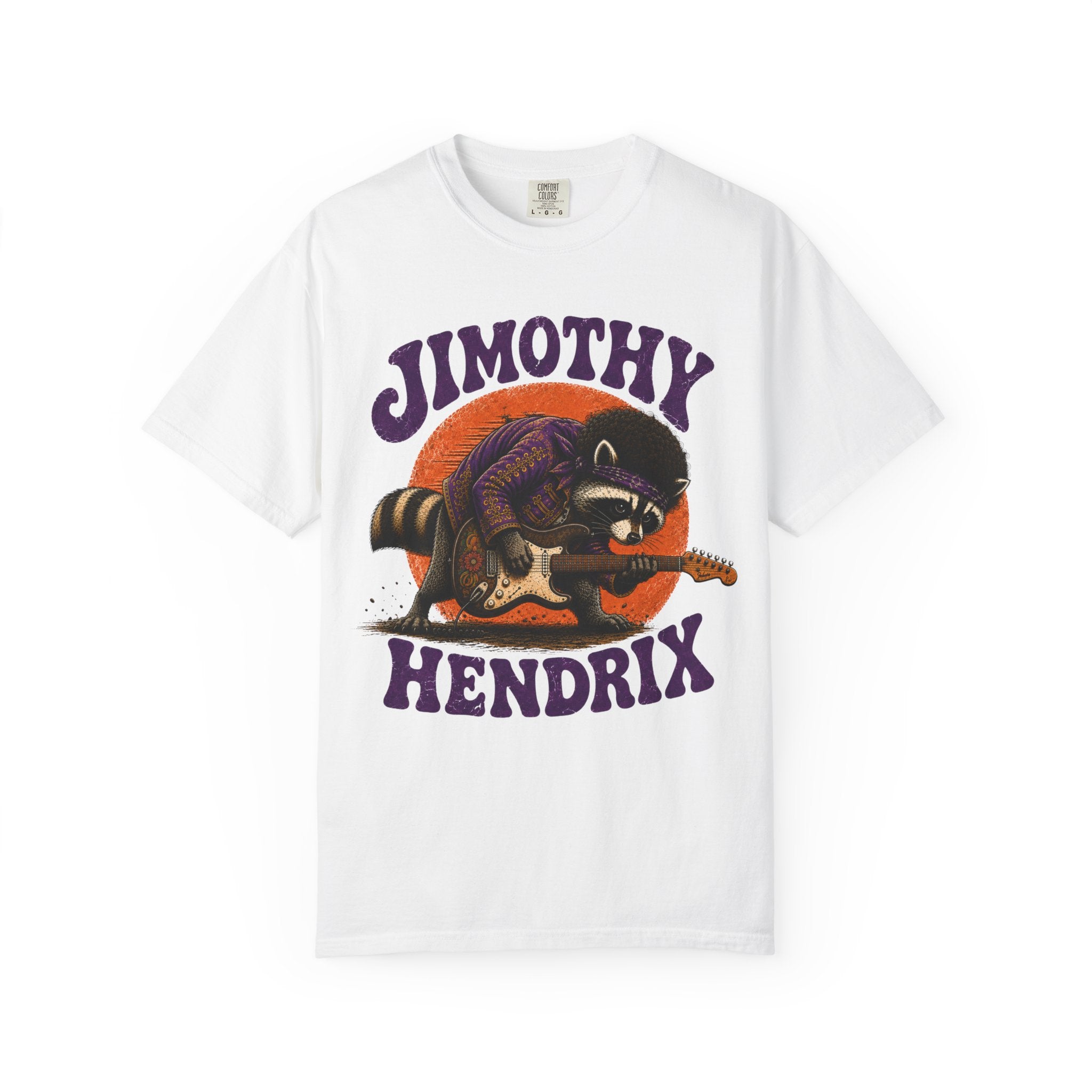Jimothy Hendrix raccoon playing electric guitar T-shirt | vintage rock tee