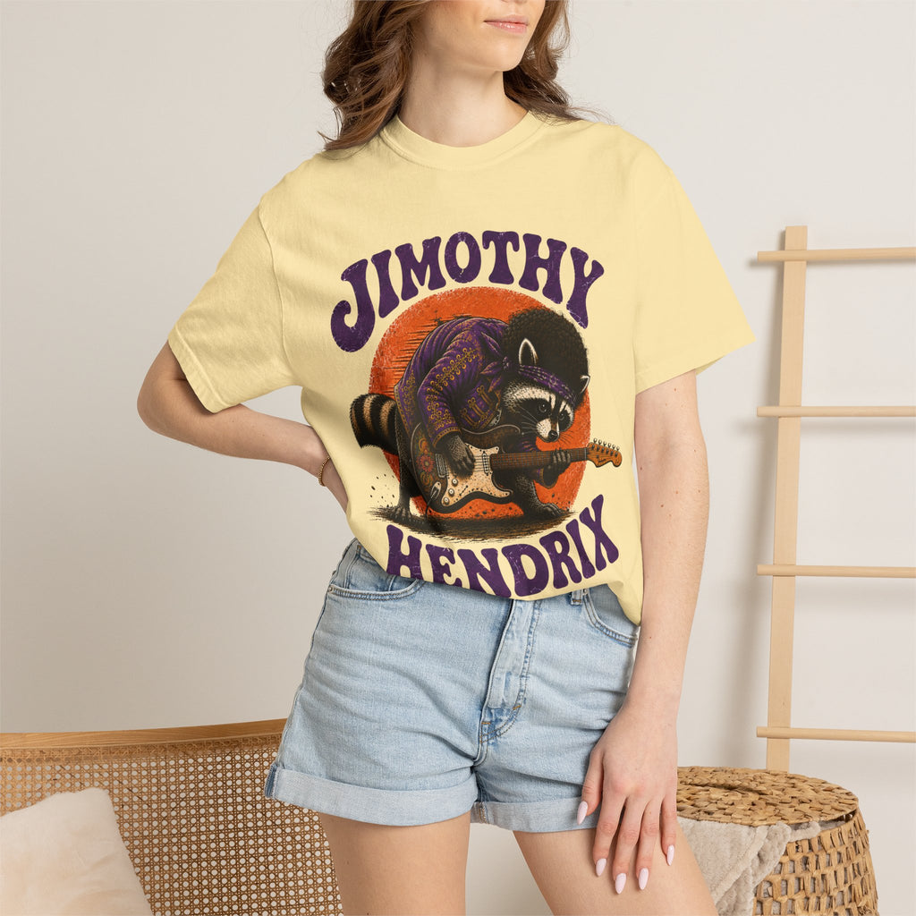 Jimothy Hendrix raccoon playing electric guitar T-shirt | vintage rock tee